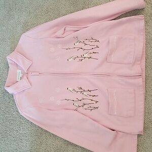 Breckenridge Y2K Bird Sparkling Sequin Snowflake Medium Cardigan Sweater